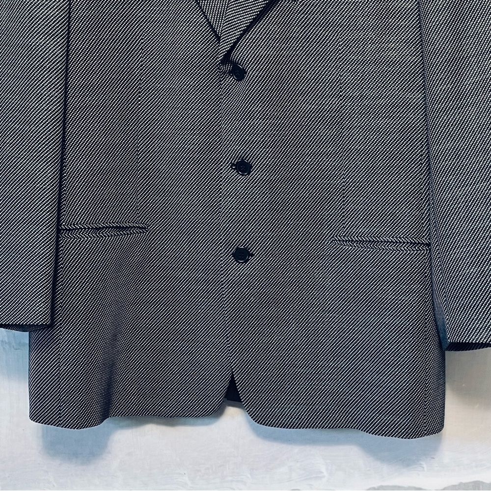 Vtg TRUSSINI Linea Nuova Wool Sport Coat Men 43R Blazer Navy Blue Birdseye Italy - Picture 6 of 16